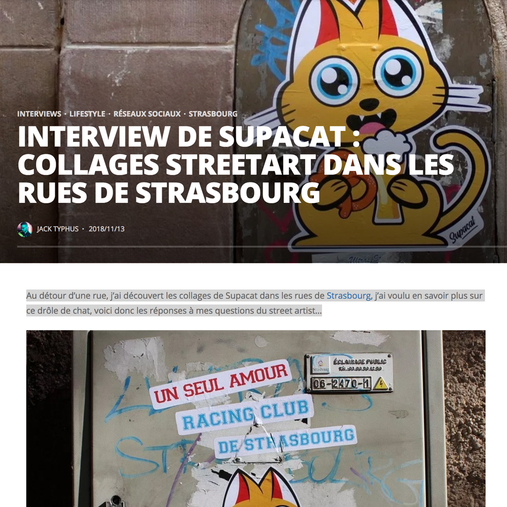 Interview de Supacat par le Blog Kapoué - Supacat Street Art