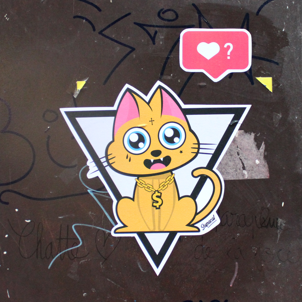 Supacat Street Art Strasbourg - Illuminati Cat