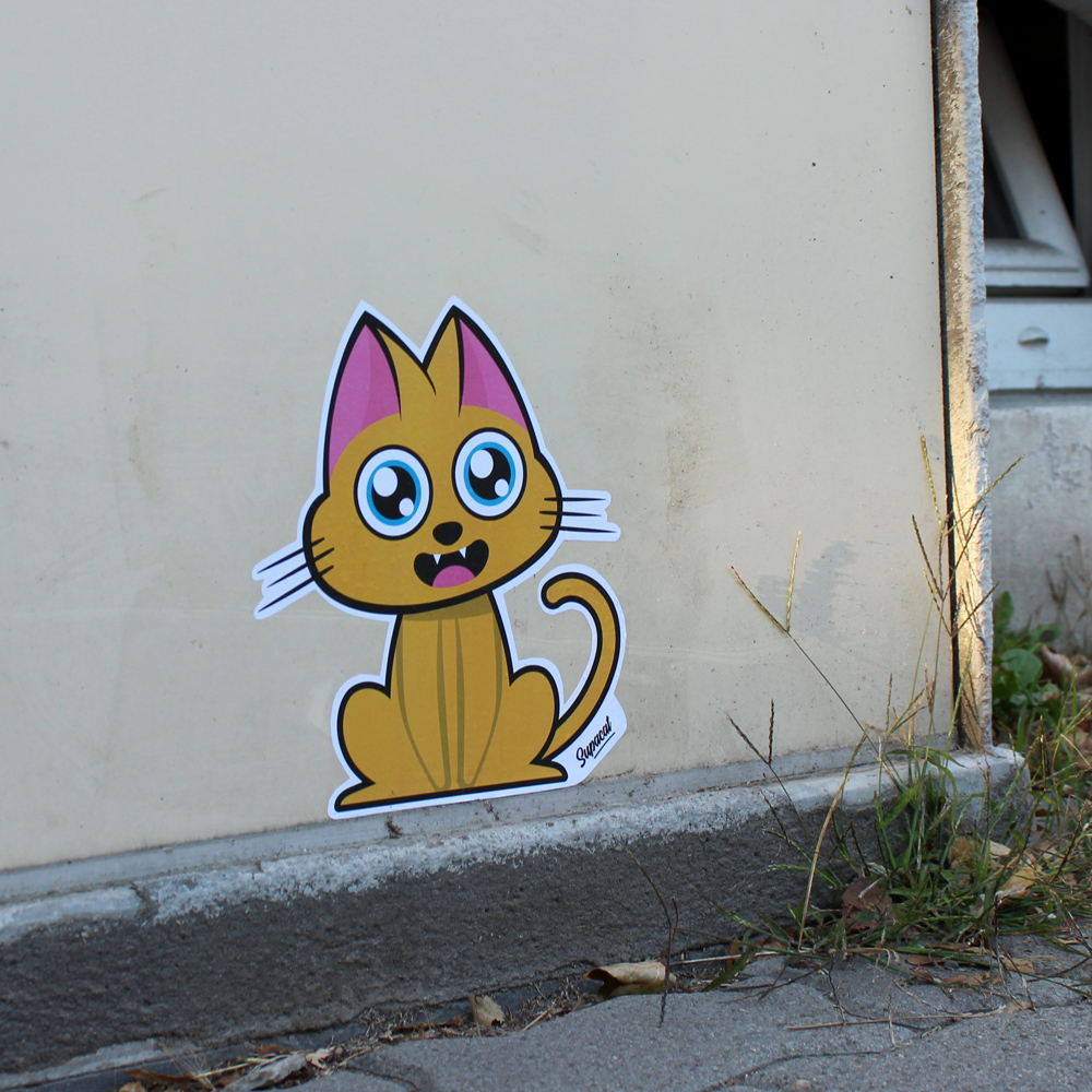 Supacat Street Art Strasbourg - Supa Naked Cat