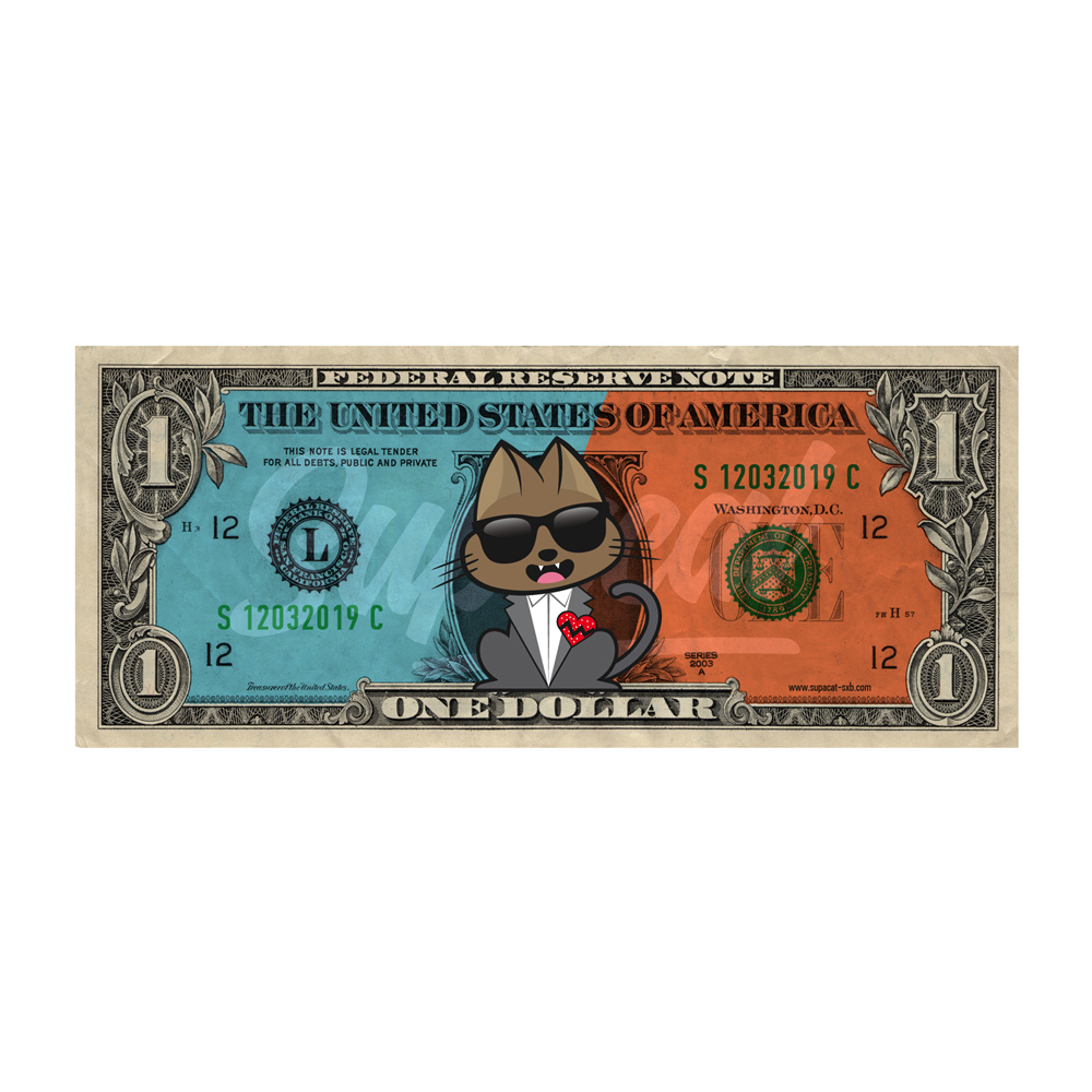 Supacat Street Art Strasbourg - Supa Dollar #1