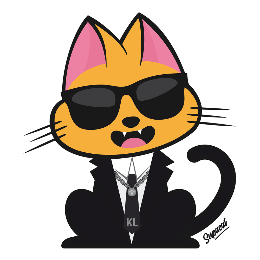 Supacat Street Art Strasbourg - Supa Karl Lagerfeld