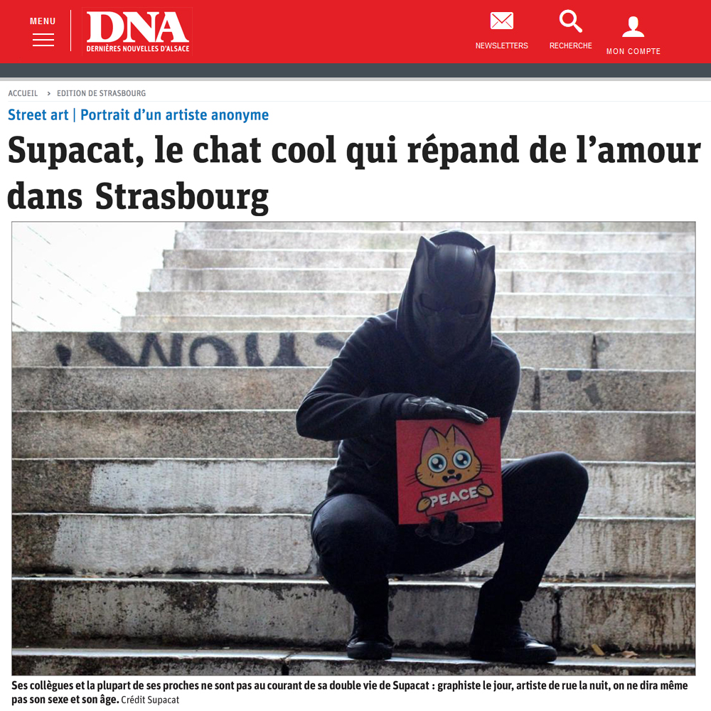 Supacat, le chat cool qui répand de l’amour dans Strasbourg - DNA Strasbourg Juin 2019