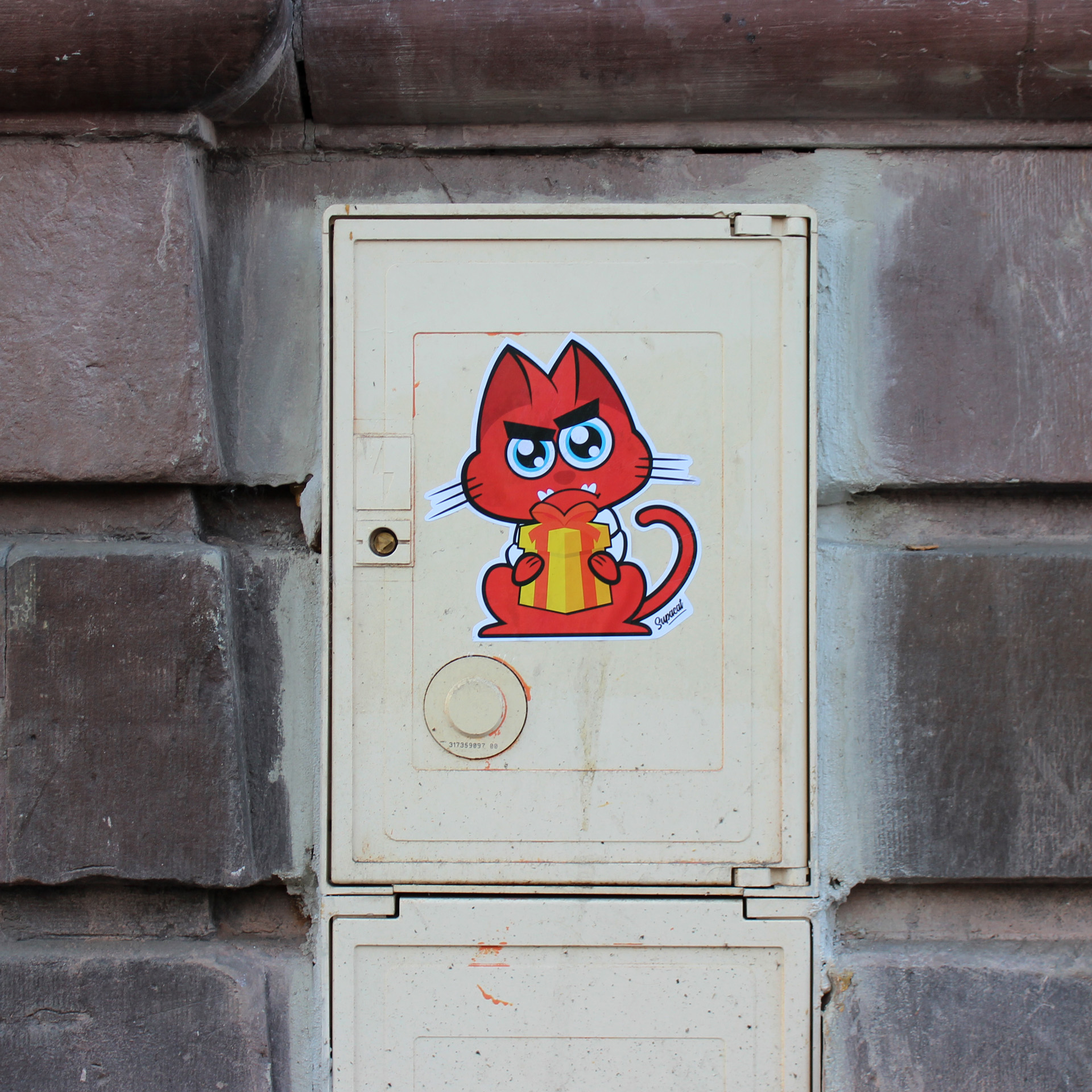 Supacat street art : le Grincheux de Noel