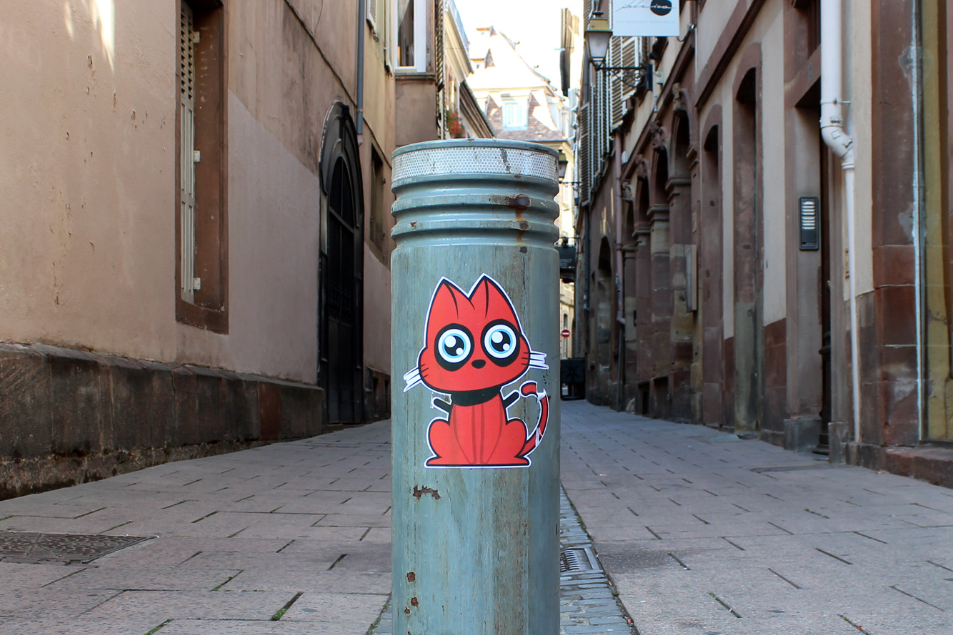 Supacat Street Art Strasbourg - Catpool Deapool