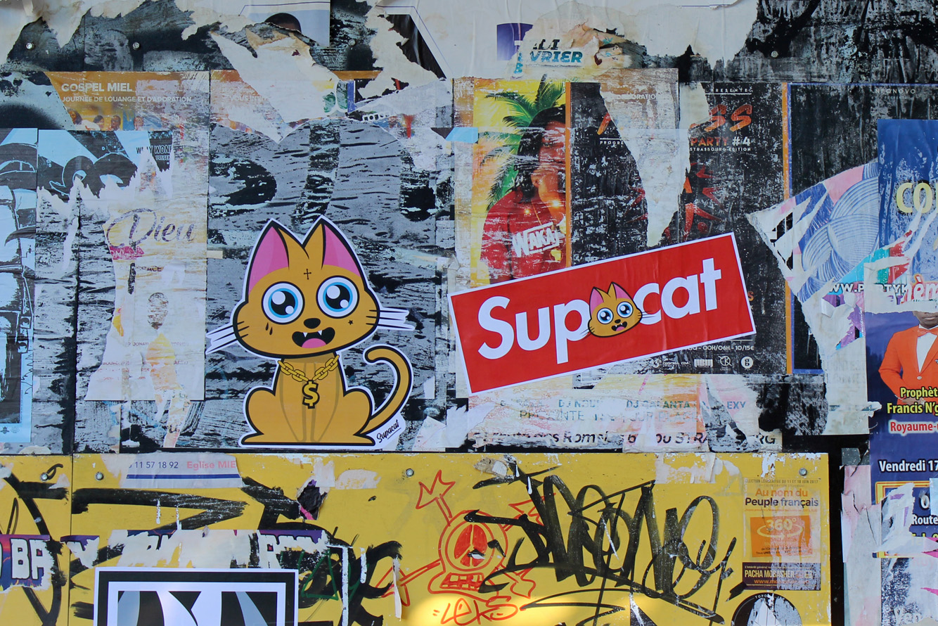 Supacat Street Art Strasbourg - Supa Gangsta Cat