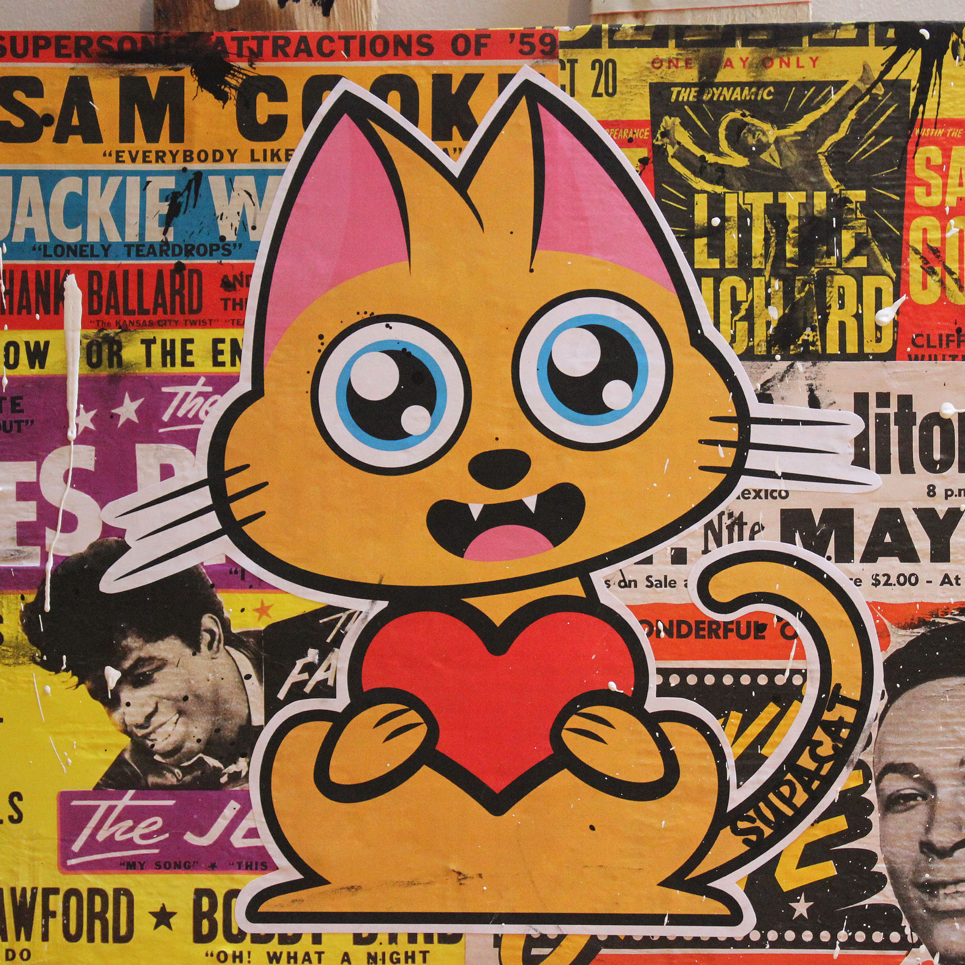 Supacat Street Art Strasbourg - The Love Cat feat. James, Marvin & Sam