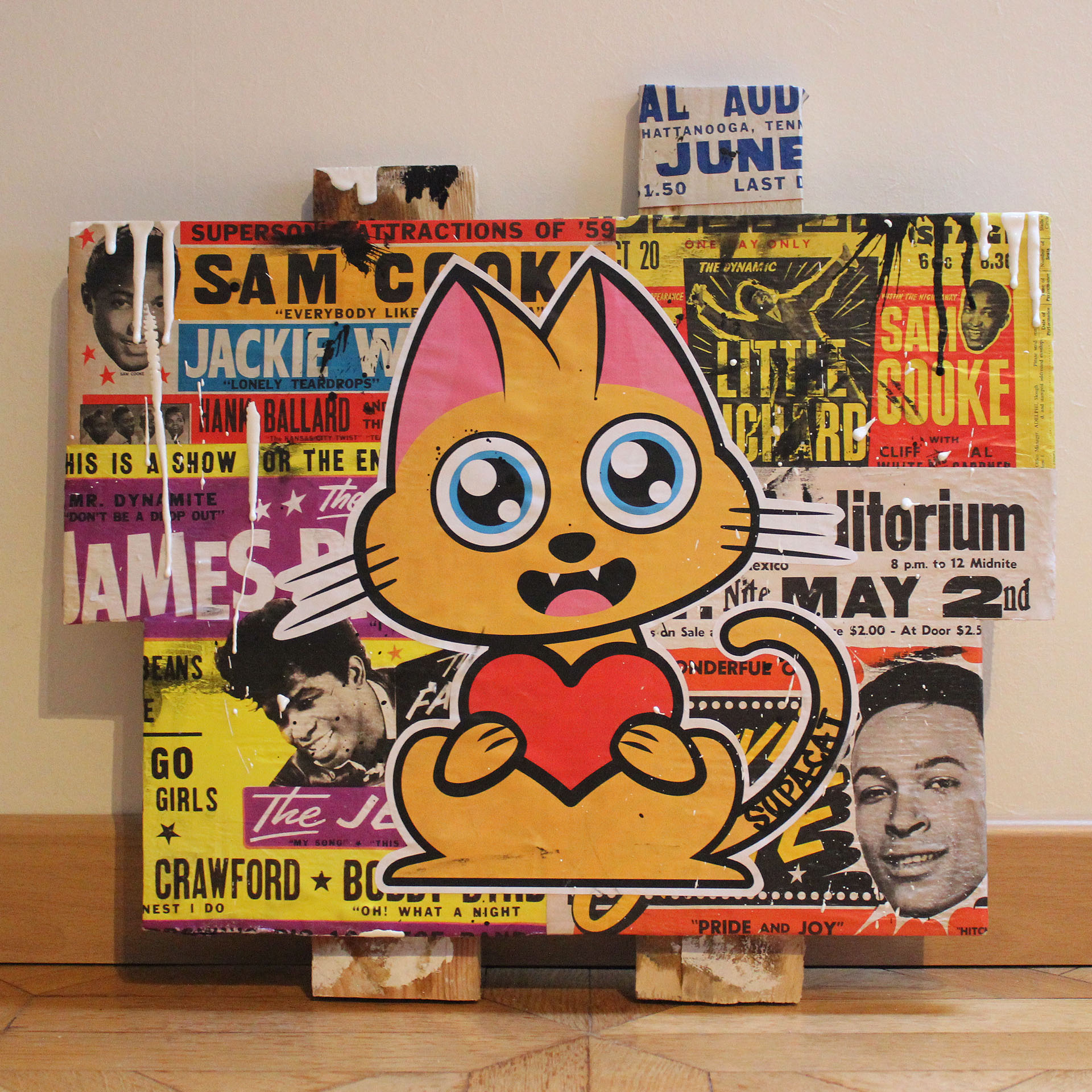 Supacat Street Art Strasbourg - The Love Cat feat. James, Marvin & Sam