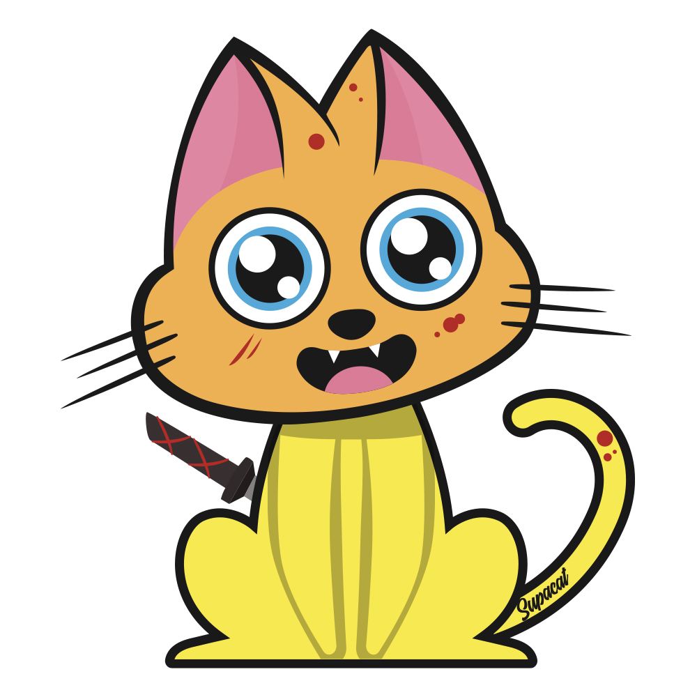 Supacat Street Art Strasbourg - Kill Bill Cat Beatrix Katdo