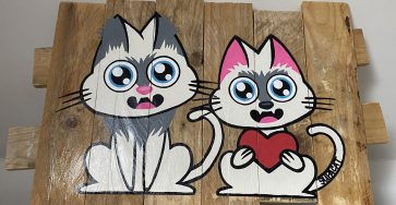 Supacat Street Art Strasbourg - Tableau Supa Calypso et Olympe