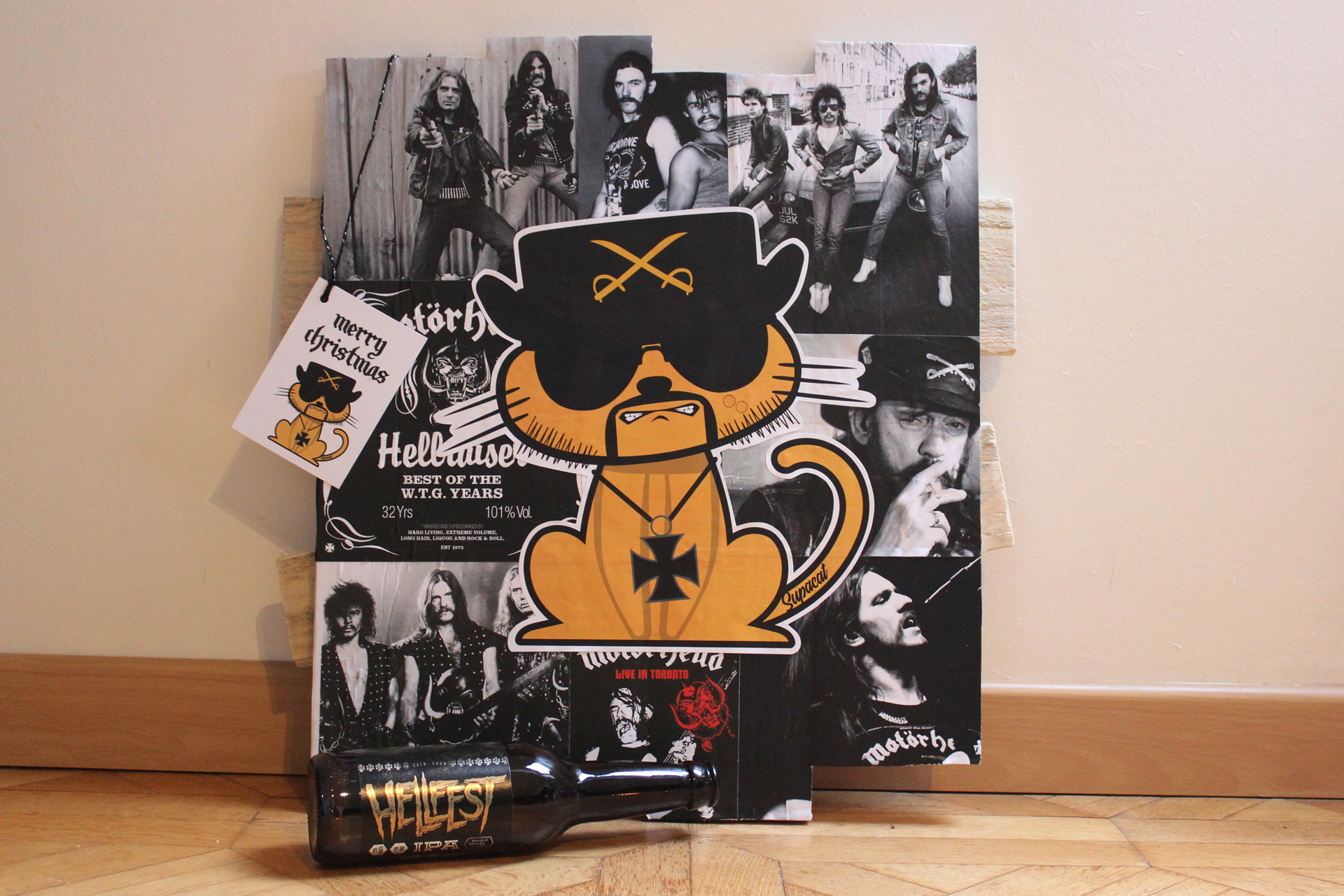 Supacat Street Art Strasbourg - Tableau Lemmy Kilmister, the Lemmy Cat