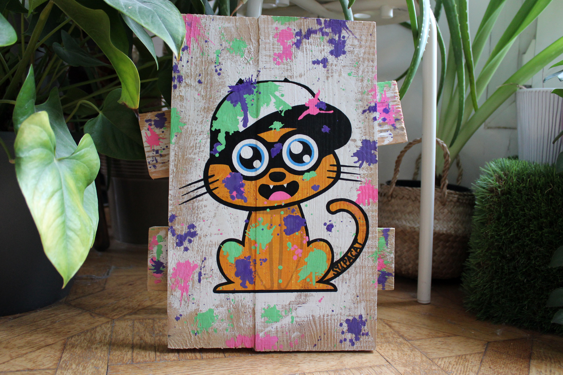Supacat Street Art Strasbourg - Tableau Supa Splatoon Cat