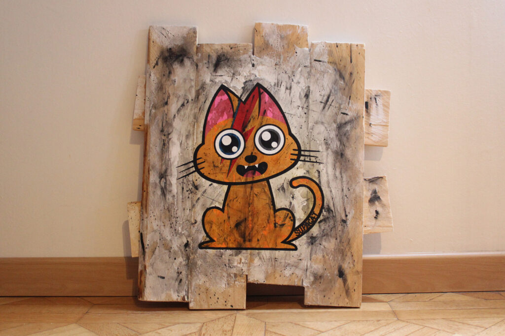 Supacat Street Art Strasbourg - Tableau Ziggy Catdust #2 - Dirty Special