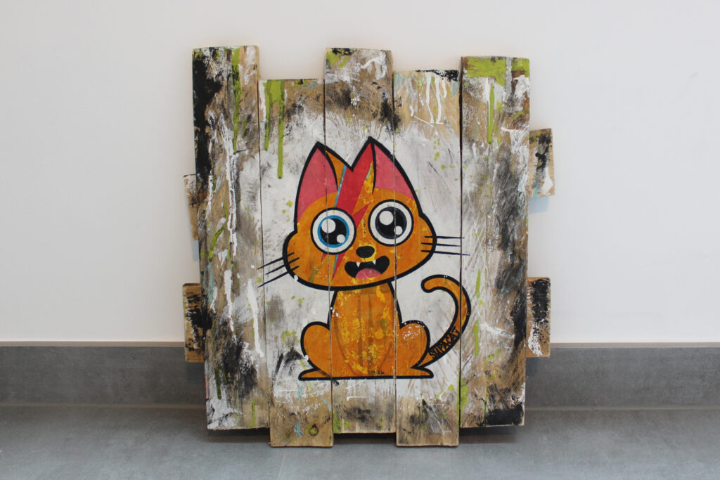 Supacat Street Art Strasbourg - Tableau Ziggy Catdust #1 - Dirty Special