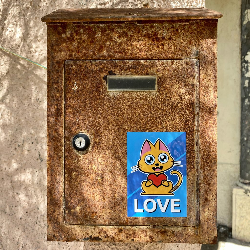 Sticker Supacat Always Love - Supacat Street Art Strasbourg