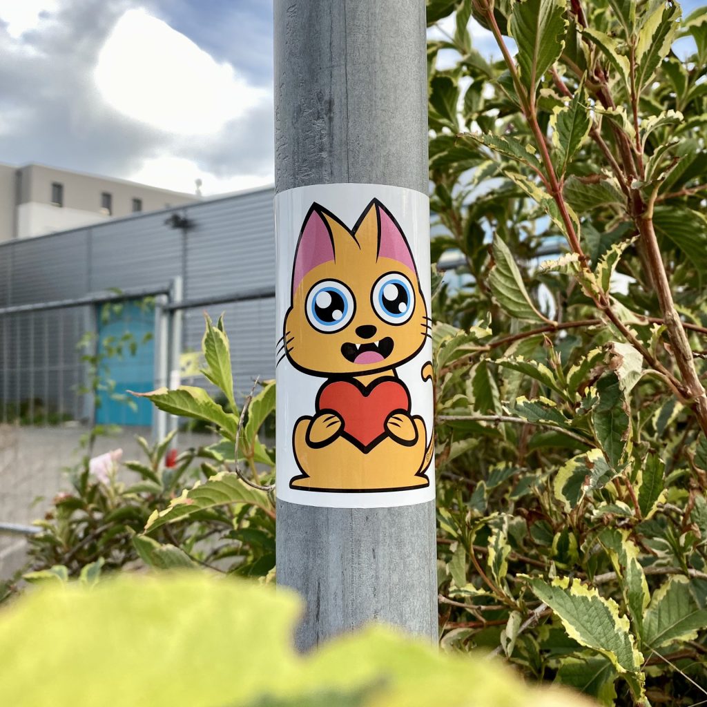 Sticker Supacat Always Love - Supacat Street Art Strasbourg