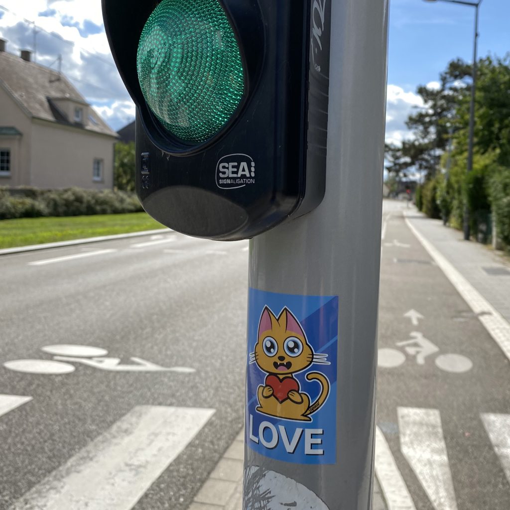 Sticker Supacat Always Love - Supacat Street Art Strasbourg