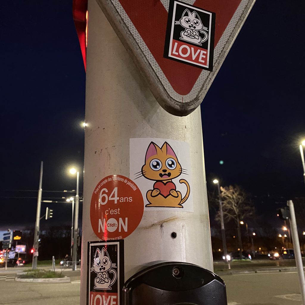 Sticker Supacat Always Love - Supacat Street Art Strasbourg