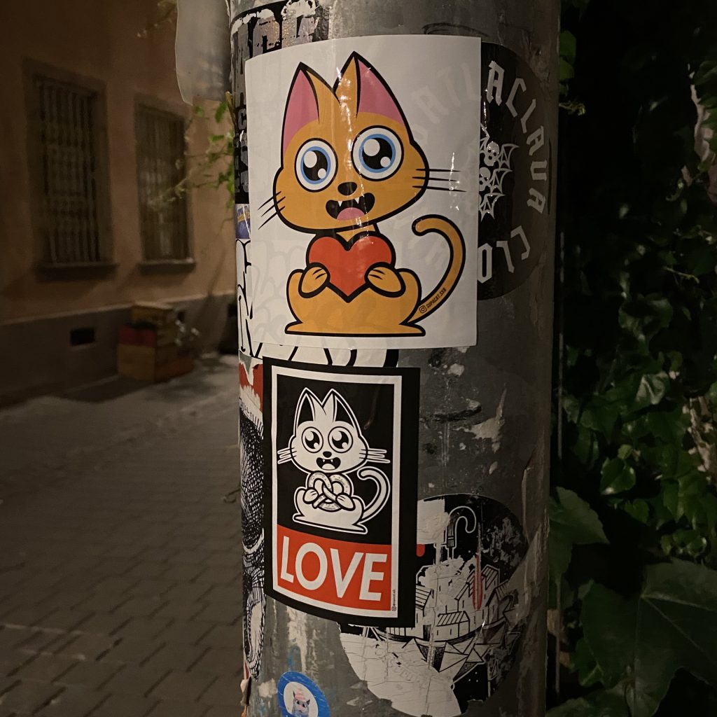 Sticker Supacat Always Love - Supacat Street Art Strasbourg