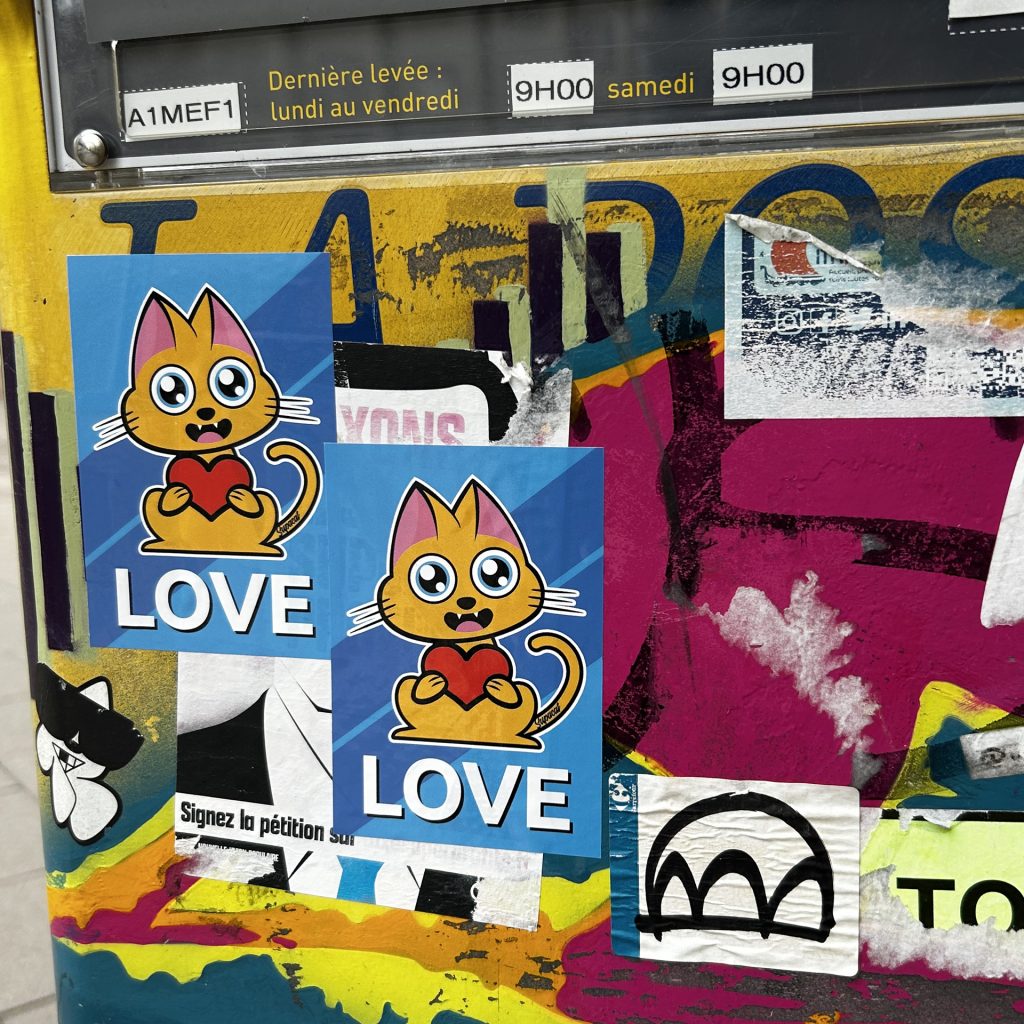 Sticker Supacat Always Love - Supacat Street Art Strasbourg