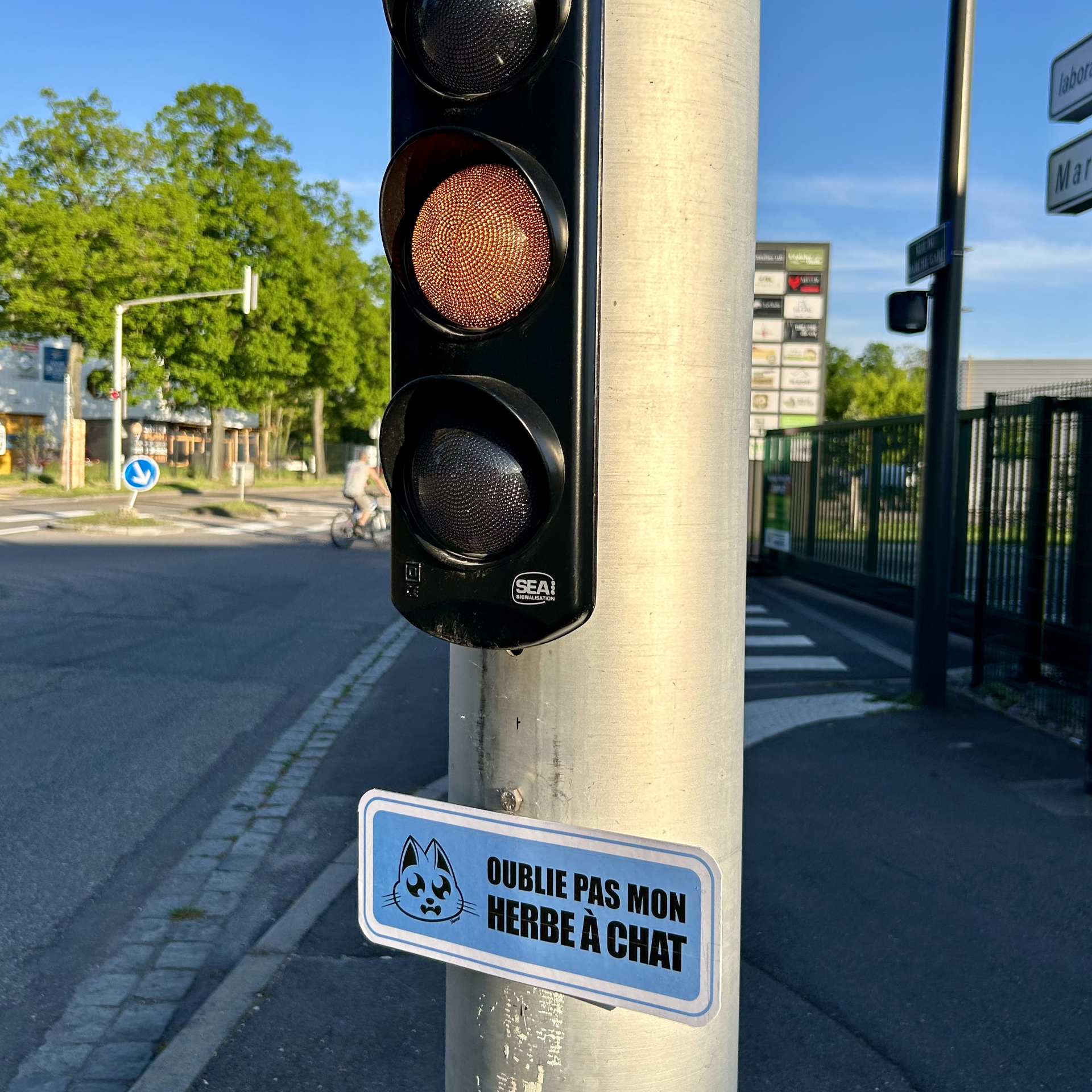 Panneau Supacat à Strasbourg - Supacat Street Art Strasbourg